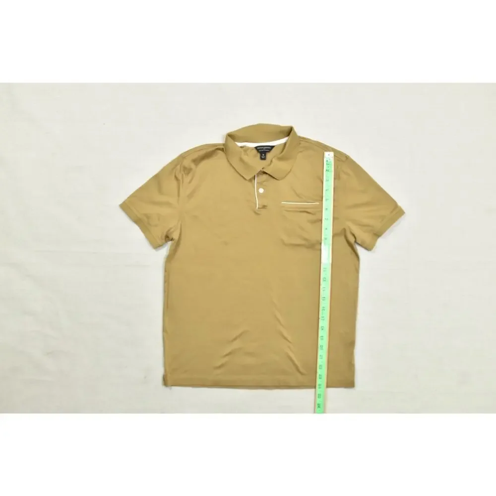 Banana Republic Luxe Touch Performance Polo Shirt Men's Size Medium M Gold Tan